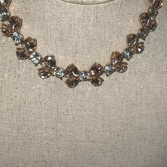 Rhinestone Bow Necklace 13.5-15.5” Pink powder pink blush And Clear Stones - Picture 6 of 9